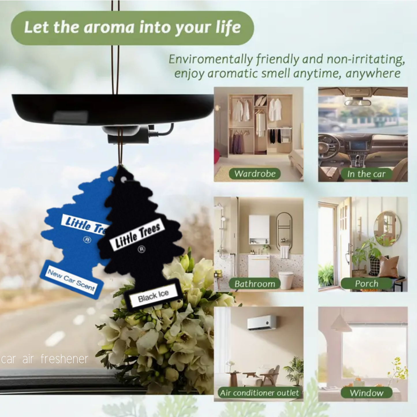 California Scents & Little Trees Air Fresheners | Car Cleaning Kit with Brush & Microfibre Towel