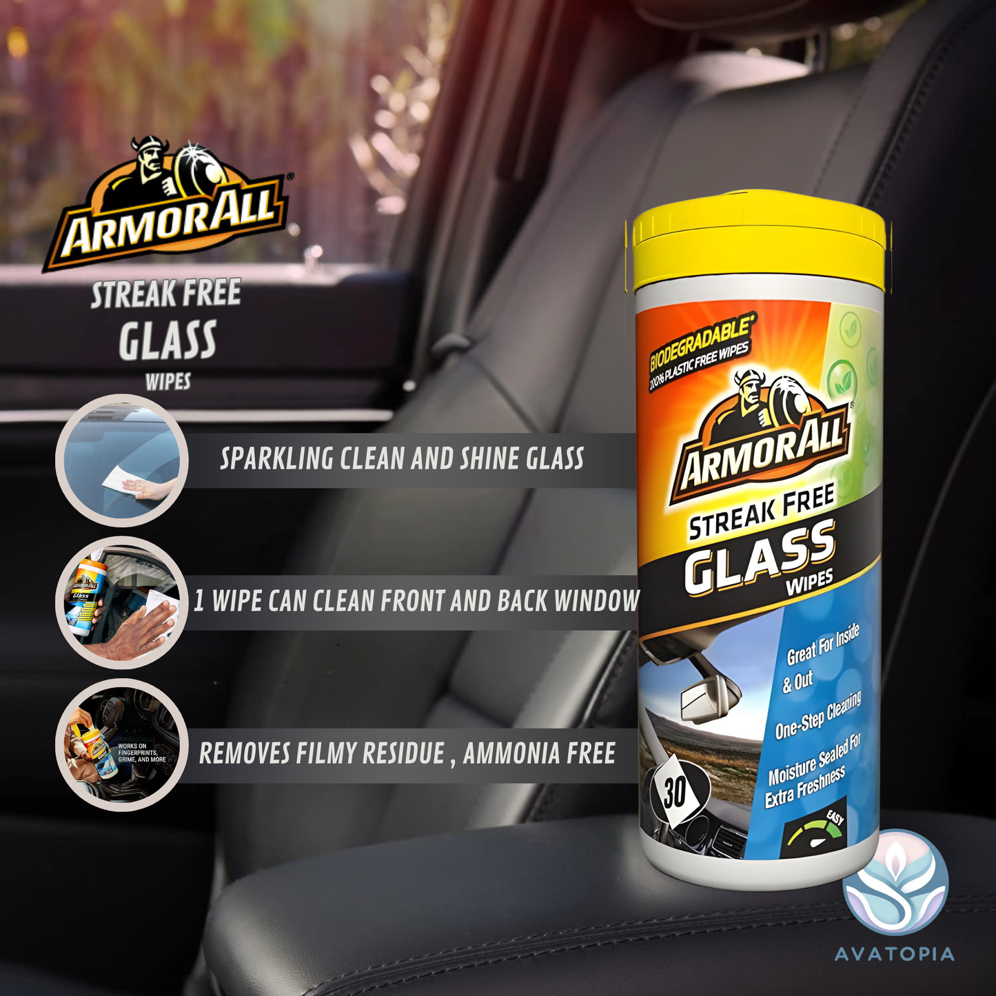 Car Interior Cleaning Kit | Armor All Wipes, Air Freshener & Cleaning Gel