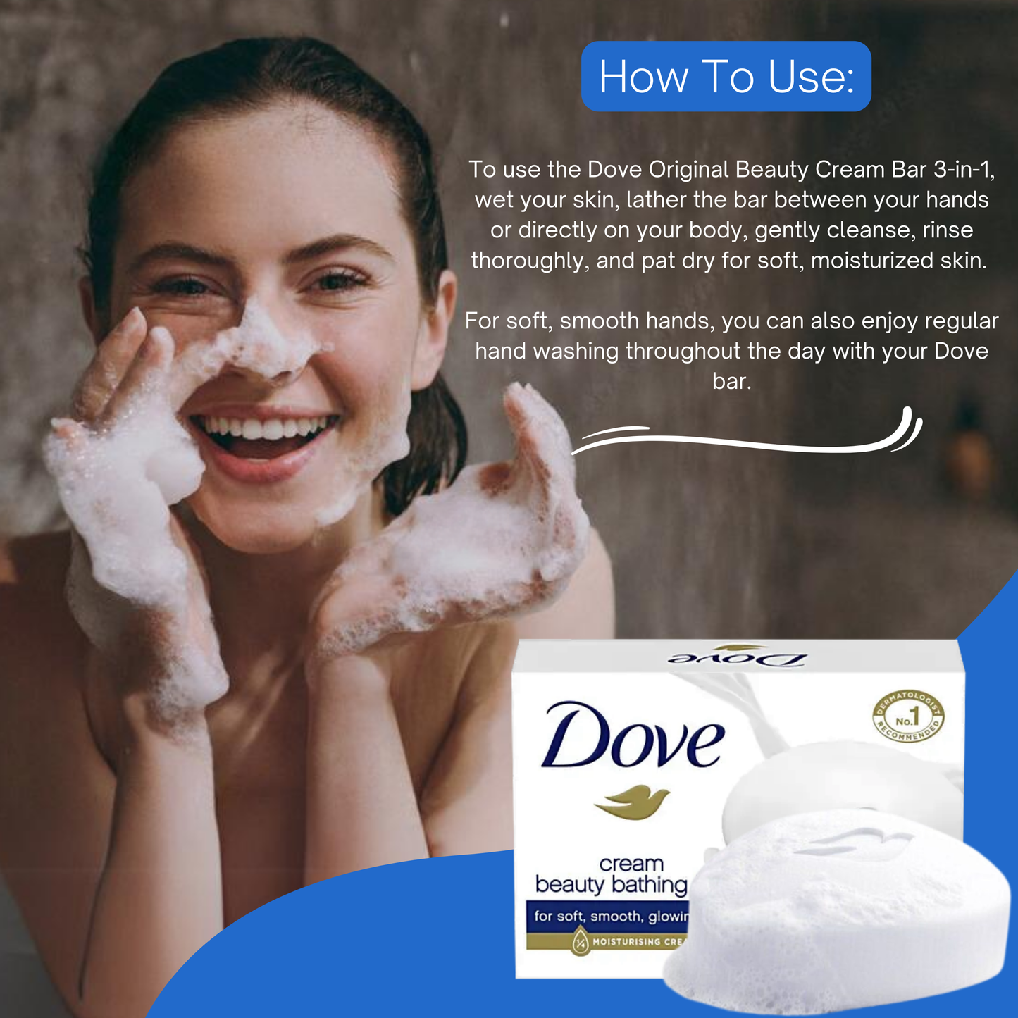 Original Beauty Soap Bars 4x90g with Soap Dish – Moisturising & Gentle