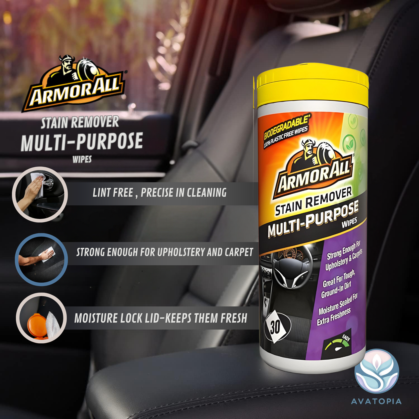 Car Interior Cleaning Kit | Armor All Wipes, Air Freshener & Cleaning Gel