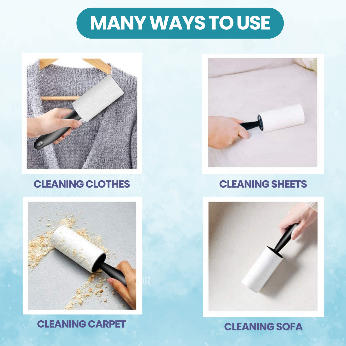 Ultimate Crease Releaser Spray & Lint Roller Set – 2x500ml Wrinkle Remover & Pet Hair Remover for Clothes & Bedding