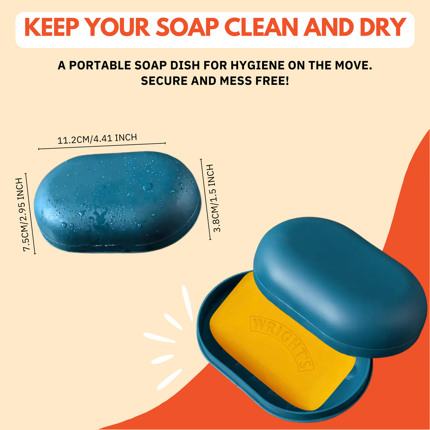 Wrights Coal Tar Soap 125g Multipack + Soap Dish – Antibacterial, Travel-Ready