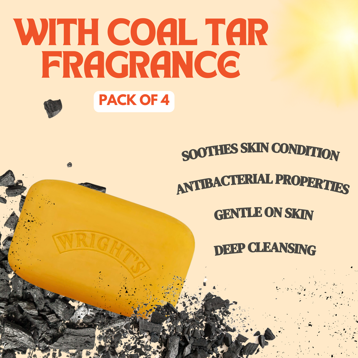 Wrights Coal Tar Soap 125g Multipack + Soap Dish – Antibacterial, Travel-Ready