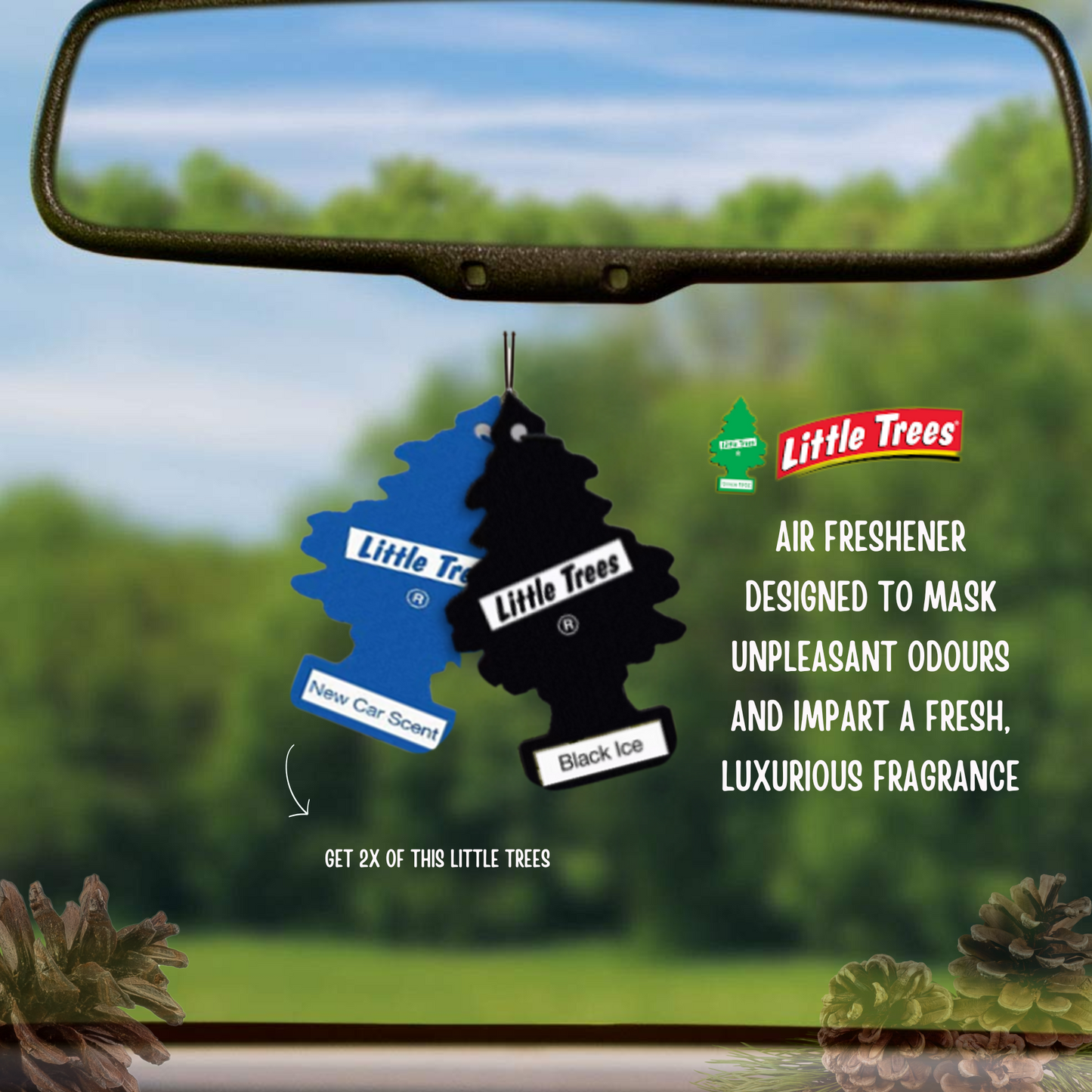 California Scents & Little Trees Air Fresheners | Car Cleaning Kit with Brush & Microfibre Towel
