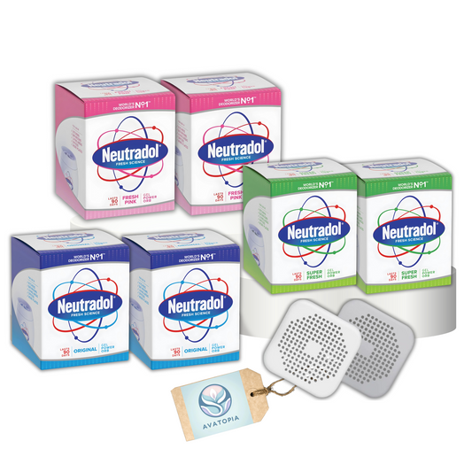 Neutradol Gel Power Orbs 6-Pack & Silicone Drain Protectors – Long-lasting air fresheners & effective hair catchers for a fresher, cleaner home.