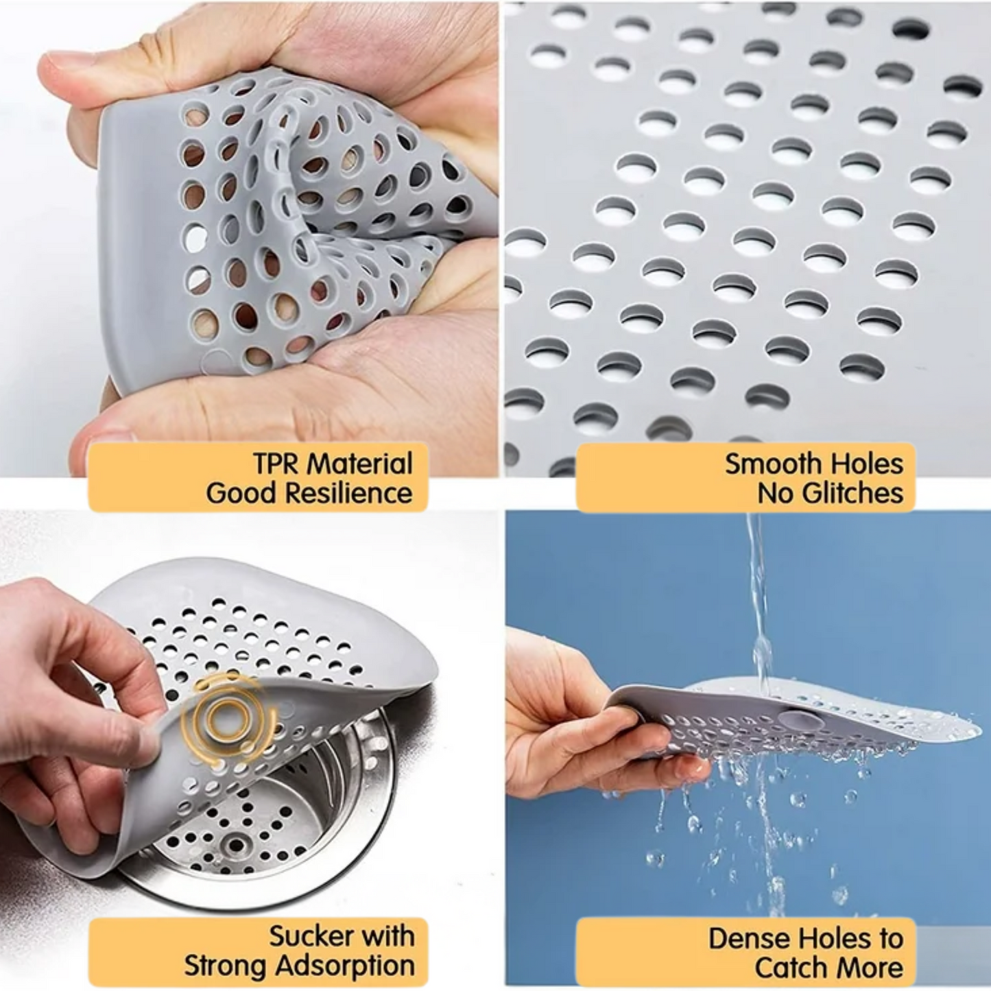 Neutradol Gel Power Orbs 6-Pack & Silicone Drain Protectors | Odour Eliminator & Hair Catcher Bundle